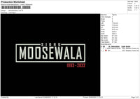 Moosewala Embroidery File 4 size