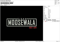 Moosewala 2022 Embroidery File 4 size