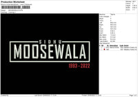 Moosewala Embroidery File 4 size