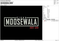 Moosewala 2022 Embroidery File 4 size