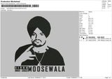 Moosewala Silhouette Embroidery File 4 size