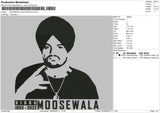 Moosewala Silhouette Embroidery File 4 size