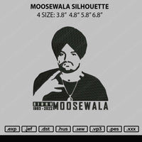 Moosewala Silhouette Embroidery File 4 size