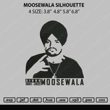 Moosewala Silhouette Embroidery File 4 size