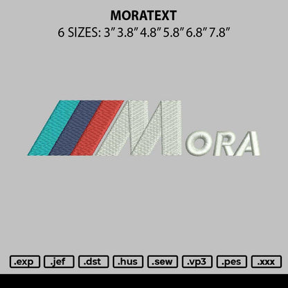Moratext Embroidery File 6 sizes