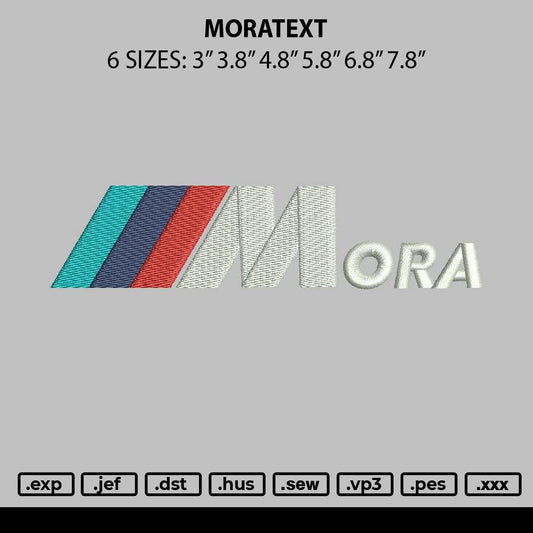 Moratext Embroidery File 6 sizes