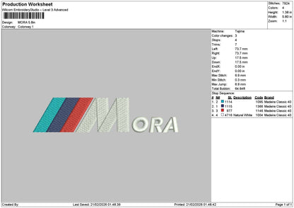 Moratext Embroidery File 6 sizes