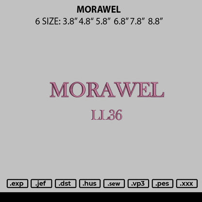 Morawel Embroidery File 6 sizes