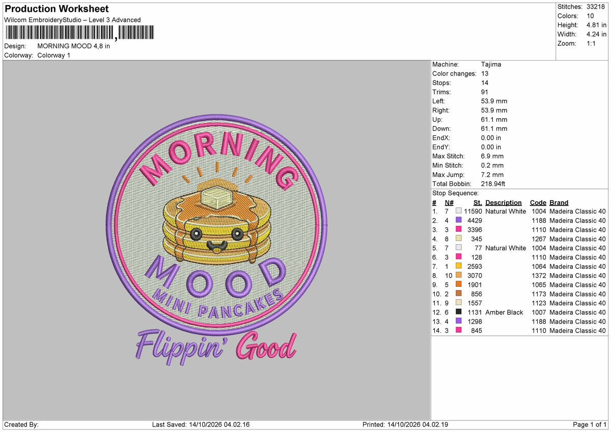 Morningtext Circle Embroidery Machine Design File 6 sizes
