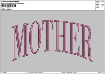 Mothertext 1401 Embroidery File 6 sizes