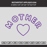 Mothertext Applique Embroidery Machine Design 6 sizes