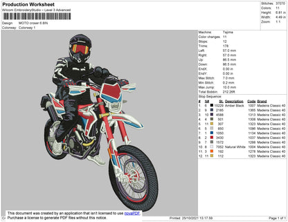Moto Croser Embroidery File 4 size