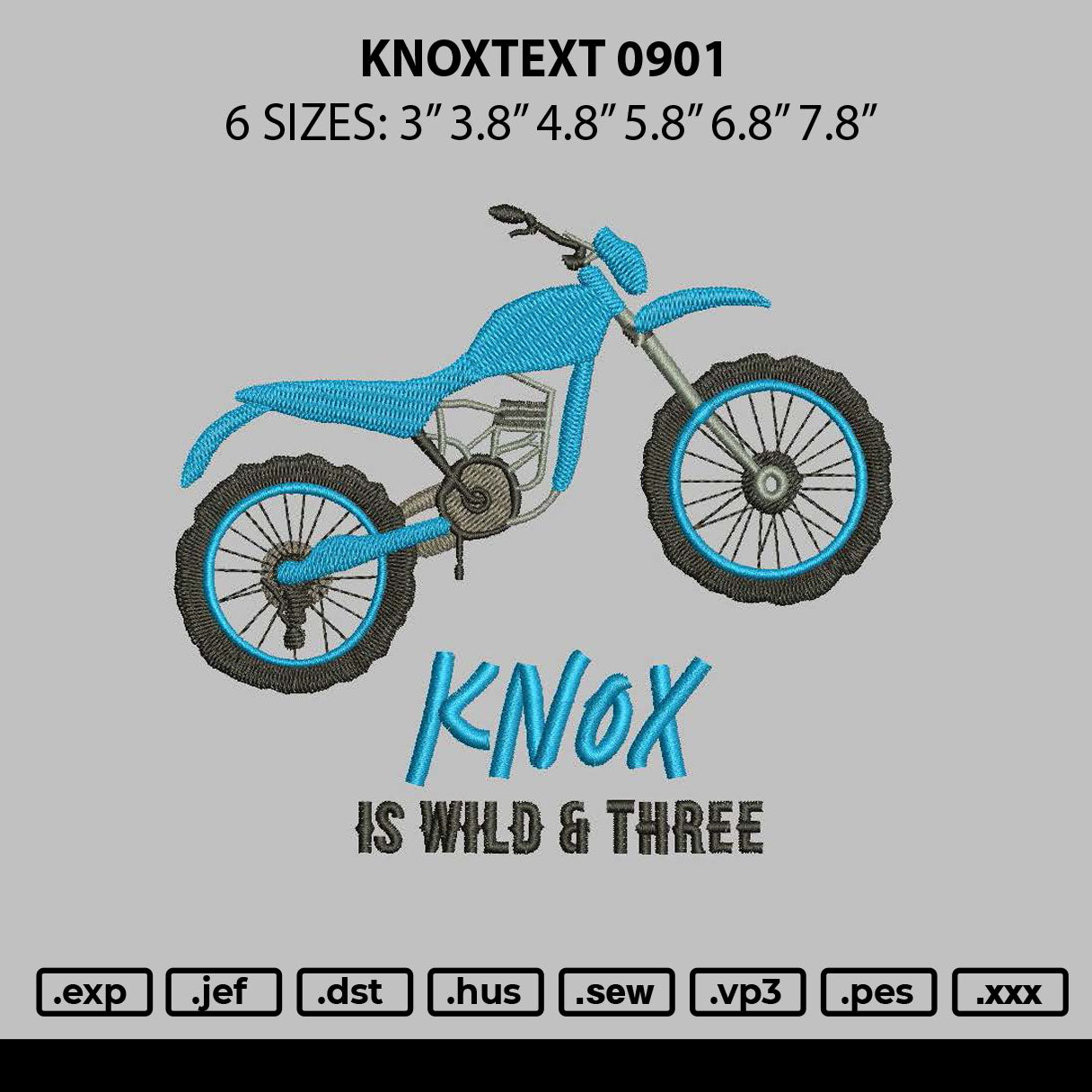 Knoxtext 0901 Embroidery File 6 sizes