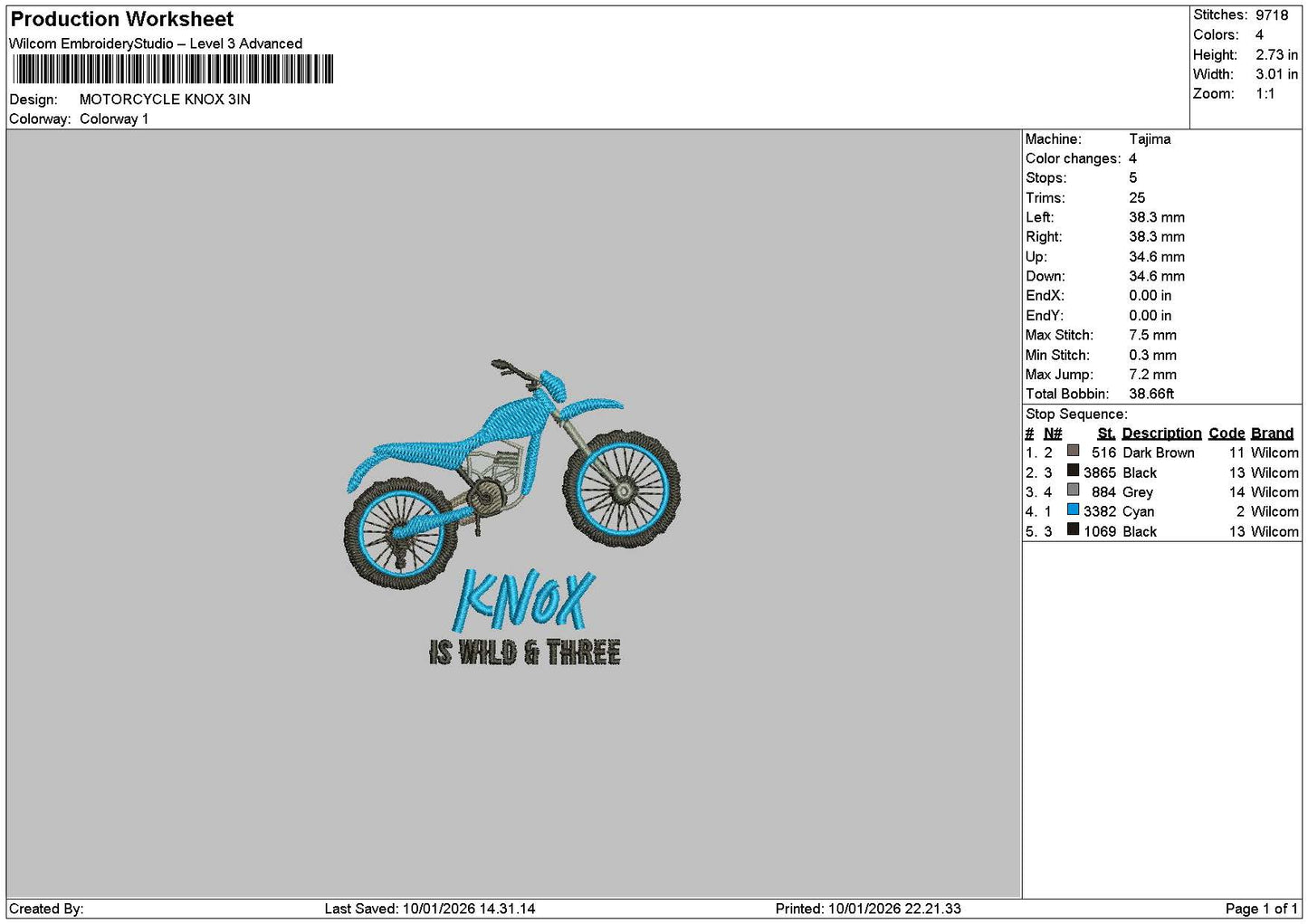 Knoxtext 0901 Embroidery File 6 sizes
