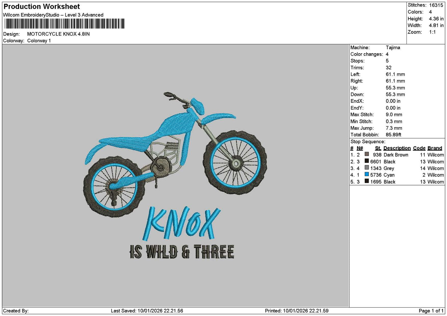 Knoxtext 0901 Embroidery File 6 sizes