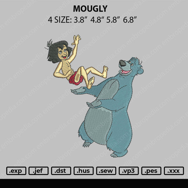 Mougly Embroidery File 4 size