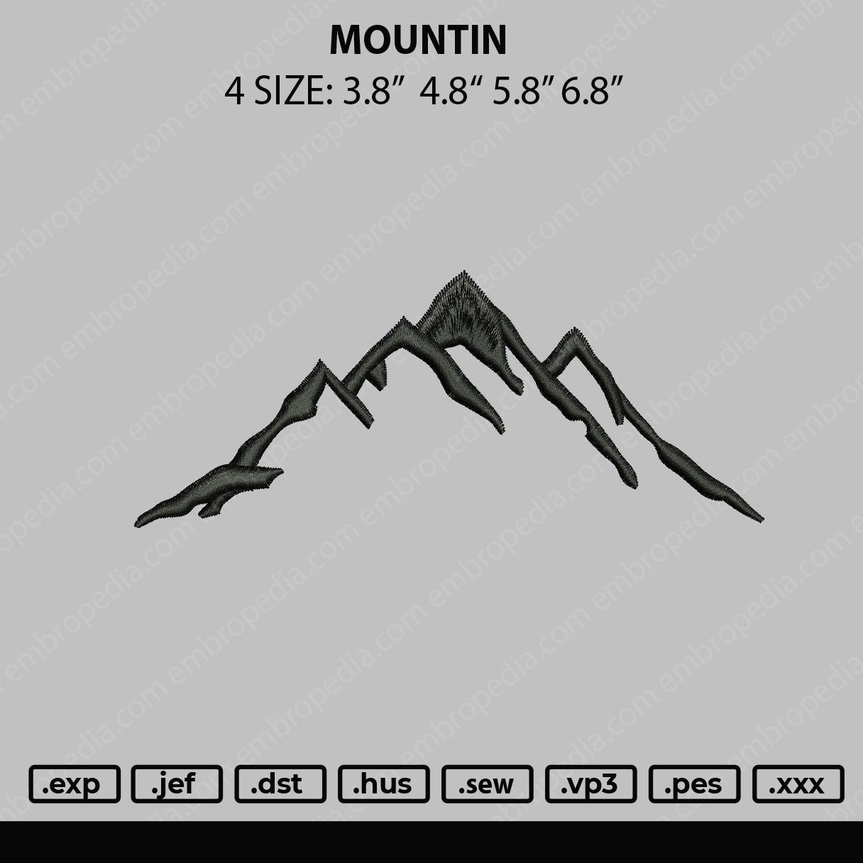 Mountain Embroidery File 4 sizes