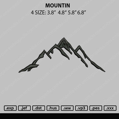 Mountain Embroidery File 4 sizes