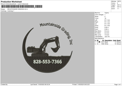 Mountainside Embroidery File 6 sizes