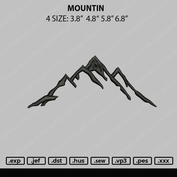 Mountain Embroidery File 4 sizes