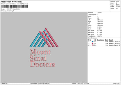 Mount text Embroidery File 6 sizes