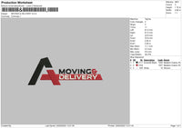 Moving And Delivery Embroidery File 4 size