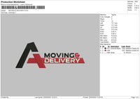 Moving And Delivery Embroidery File 4 size