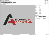 Moving And Delivery Embroidery File 4 size