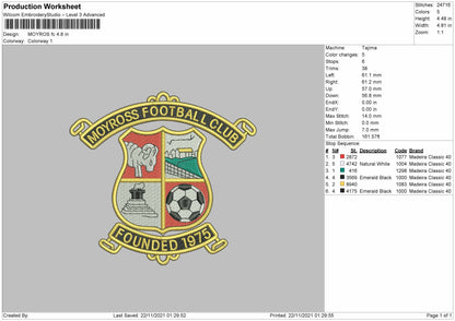 Moyros FC Embroidery File 4 size