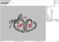 Loves Line Embroidery File 6 sizes