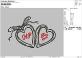 Loves Line Embroidery File 6 sizes