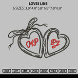 Loves Line Embroidery File 6 sizes