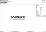 MPIRE Embroidery File 6 sizes