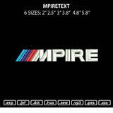 Mpiretext Embroidery File 6 sizes