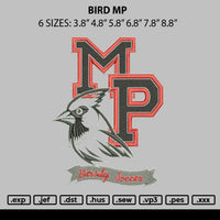 Bird Mp Embroidery File 6 sizes