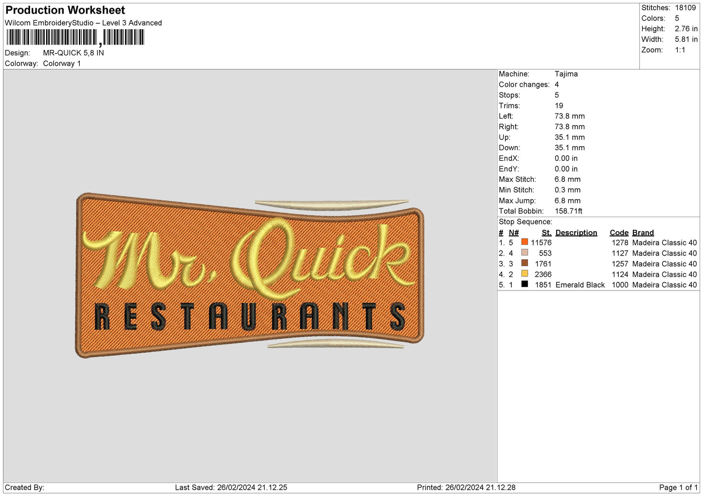 Quick Text Embroidery File 6 sizes