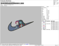 Marceline & Bubblegum Swoosh Embroidery File 4 size