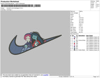 Marceline & Bubblegum Swoosh Embroidery File 4 size