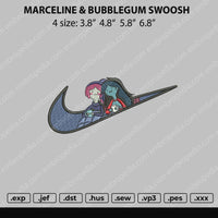 Marceline & Bubblegum Swoosh Embroidery File 4 size