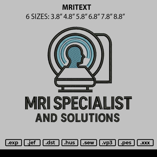 Mritext Embroidery File 6 sizes