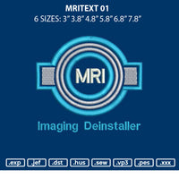 Mritext 01 Embroidery File 6 sizes