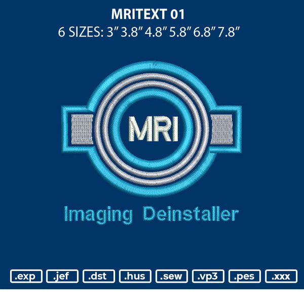 Mritext 01 Embroidery File 6 sizes
