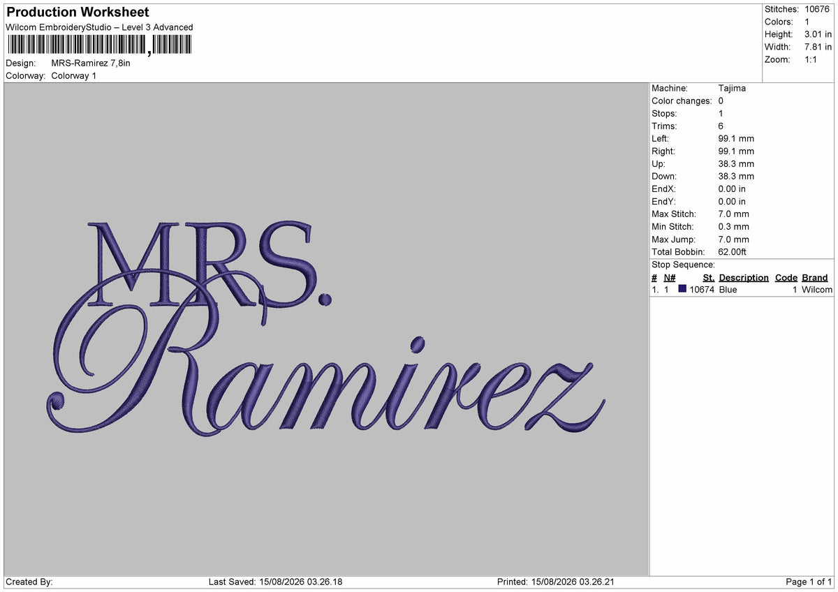 Ramireztext Embroidery Machine Design File 6 sizes