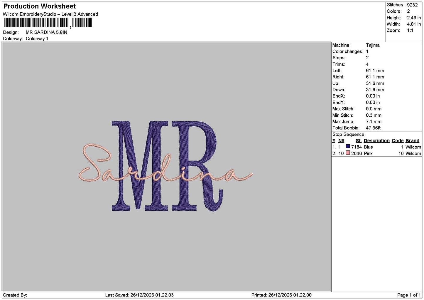 Crew Names Embroidry 7 Files