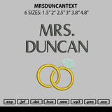 Duncantext Embroidery File 6 sizes