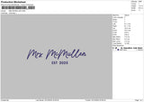 Mcmullentext Embroidery File 6 sizes