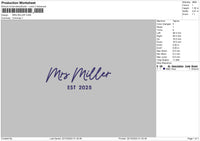 Millertext Embroidery FIle 6 sizes