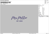 Millertext Embroidery FIle 6 sizes