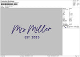 Millertext Embroidery FIle 6 sizes