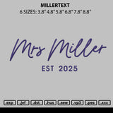 Millertext Embroidery FIle 6 sizes